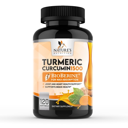 Nature's Nutrition - Needs a Colorful Turmeric Product Label Design by EffieK