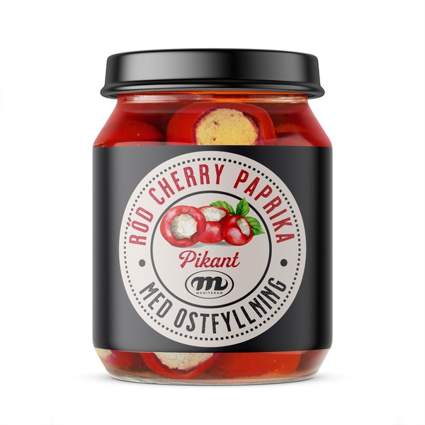 Help us create a lable for red cherry pepper stuffed with cheese