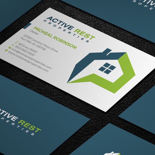 Modern Business Cards for Active Rest Properties Design by ™SF_Design™