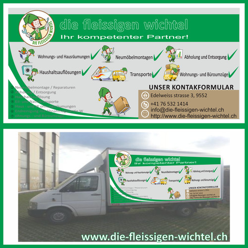 Erstellt bitte eine Fahrzeug-Bannerwerbung für die fleissigen Wichtel