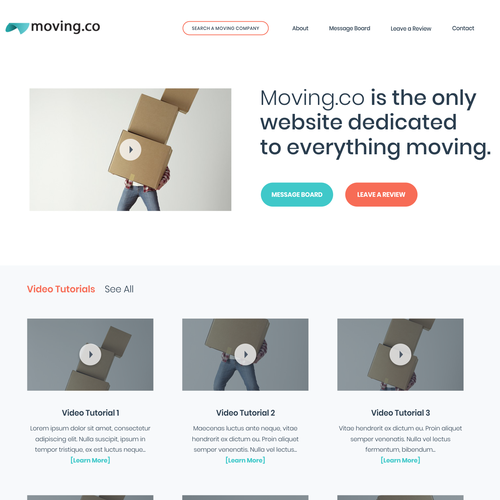 web page for moving related website Design by BeVector