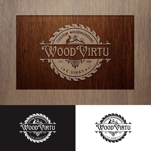 Design design a custom modern woodworking logo di InfiniDesign