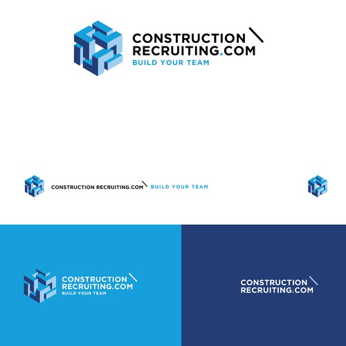 constructionrecruiting.com logo to appeal to construction companies who need to find great talent Design by Light and shapes