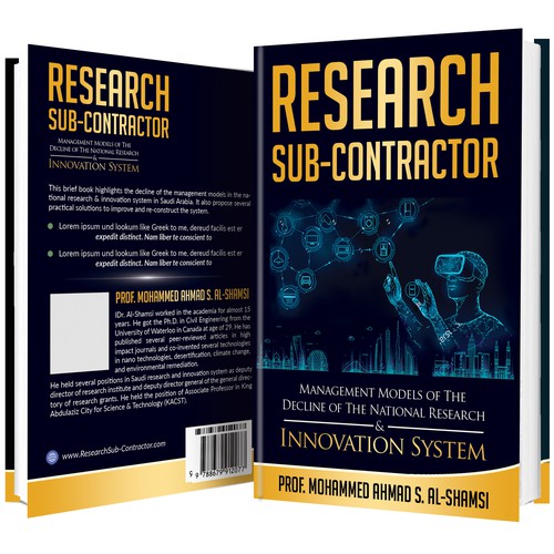 Book Cover Design Suitable for innovation and Research Diseño de Lizaa