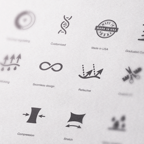 Create Fabric Technology Icons for Custom Sports Sleeves Design by Evelyne Krall