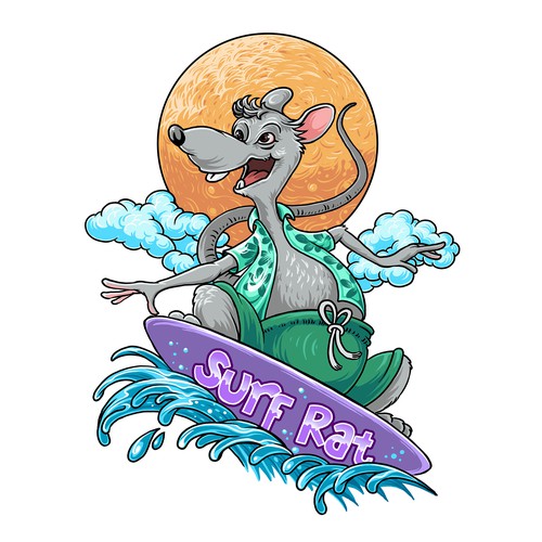 Surf Rat (Please design my husband's childhood comic book character) Design by agteus