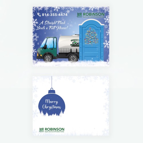 Fun Septic and Portable Toilet company holiday card design Design by Larisa Leu