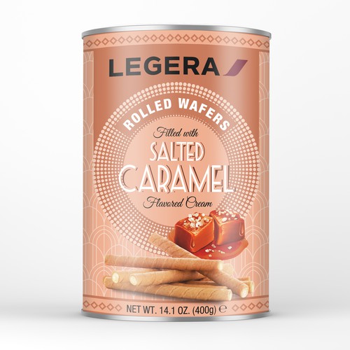 LEGERA Wafer Rolls Pack 125 gm - Salted Caramel Design by Nirmana92