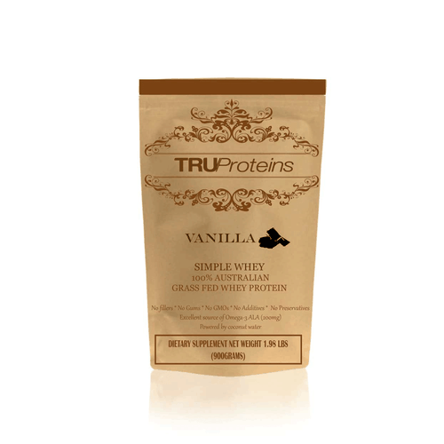 We need a simple, clean single color label for TruProteins product ...