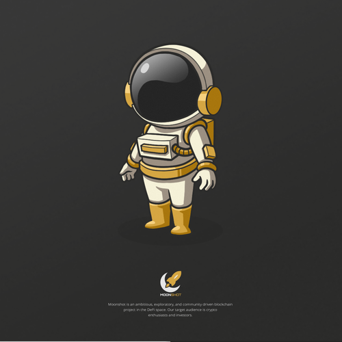 Astronaut Mascot Design for Moonshot Crypto Project Design by MillionDollars