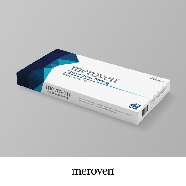 Diseño de RMLX titulado "Drugs Packaging for Meroven Pharmaceutical"