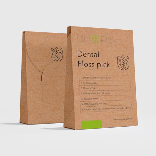 We need a Clean & Minimum design for our first Smart packaging dental floss picks product Design by CUPEDIUM