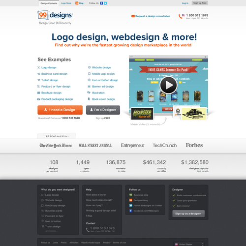 99designs Homepage Redesign Contest Réalisé par chuknorris