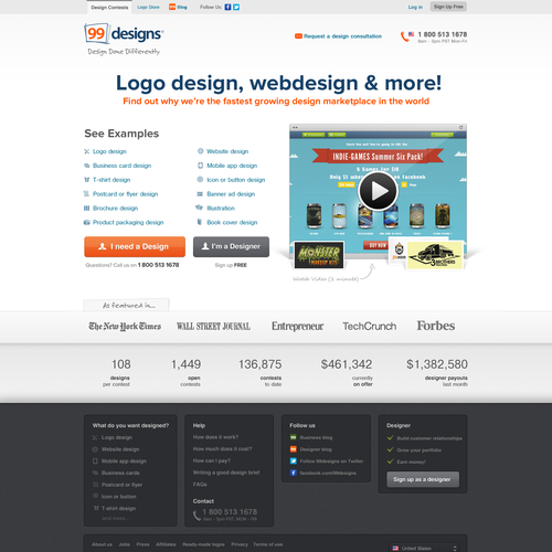 99designs Homepage Redesign Contest Design von chuknorris