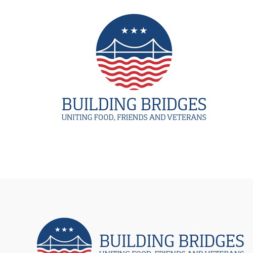 Building Bridges logo that expresses our service of veterans in a positive a celebratory way. Design by Shaktisinh