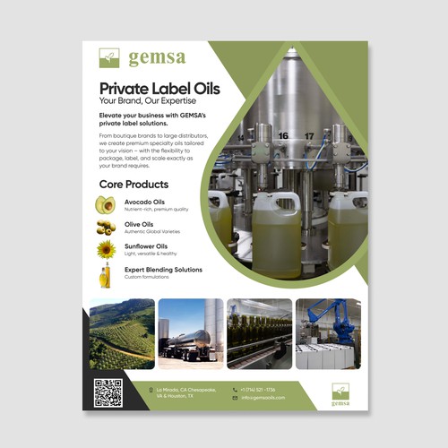 "Quality Specialty Oil supplier Gemsa" winning Postcard, flyer or print