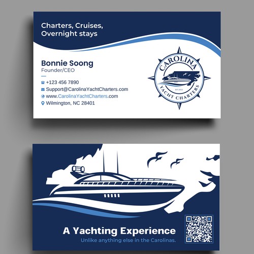 Carolina Yacht Charters Business Card Design réalisé par Brandmaker artist