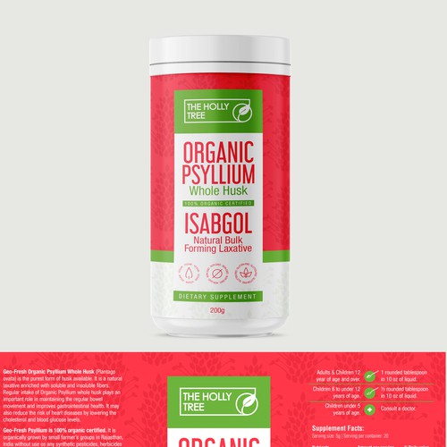 Organic Psyllium Whole Husk Label Design by Totoya