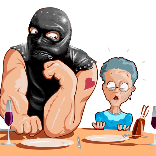 humorous cartoon-style graphic Design by franknfurter