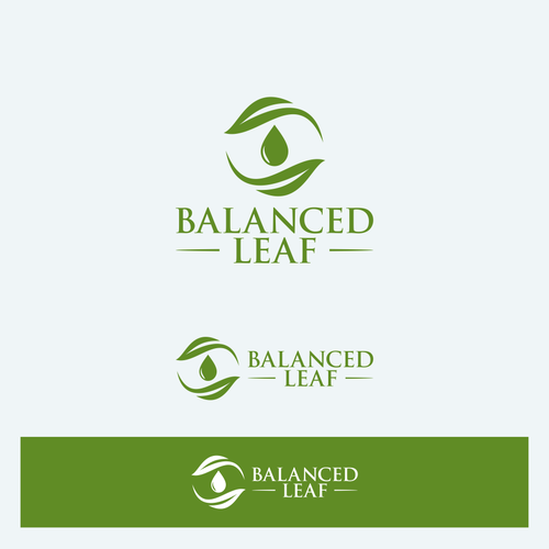 Abstract yin and yang leaf logo for new CBD Brand Design by BLACK PIG