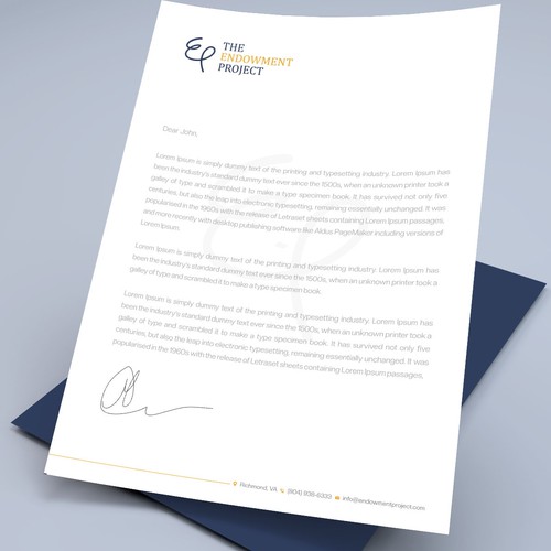 Clean, simple note design, The Endowment Project Design by Xclusive16