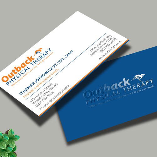 Business card for 2 clinic physical therapy office Design by Design sp