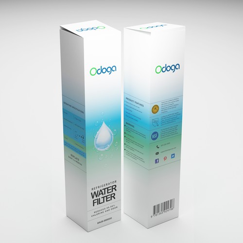Looking for modern & luxurious redesign of water filter packaging Design by Denian