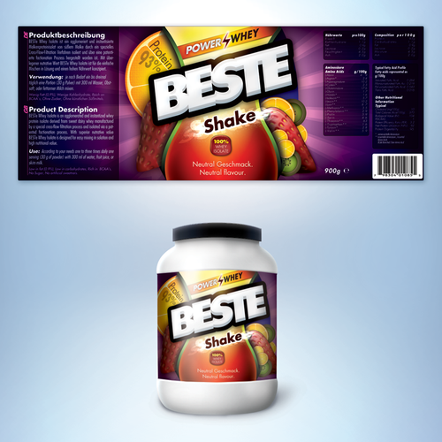 Diseño de Striking, colourful, fruity label needed for the best Protein de YAF