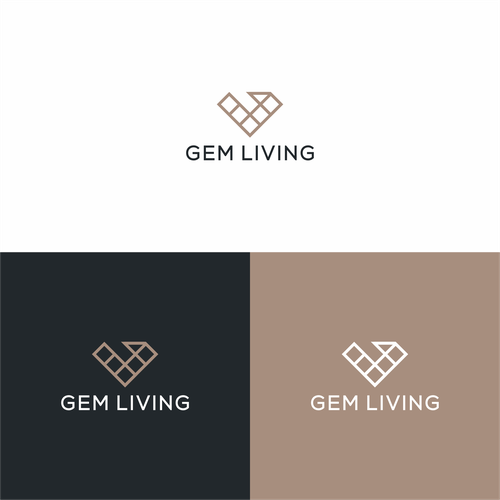 Geometrical, minimalist, modern brand design for Gem Living Design by G A D U H_A R T