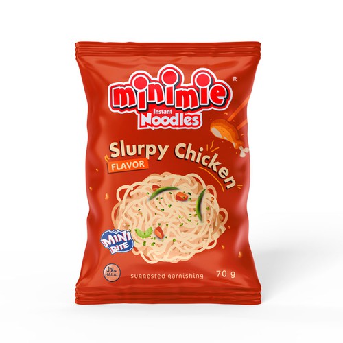 New packaging Design for Minimie Noodles Design by AnaHola