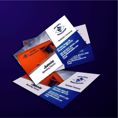 Business card design for Miller's Insulation Réalisé par GraphicArtist™