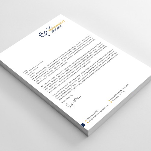 Clean, simple note design, The Endowment Project Design by prosenjit_P