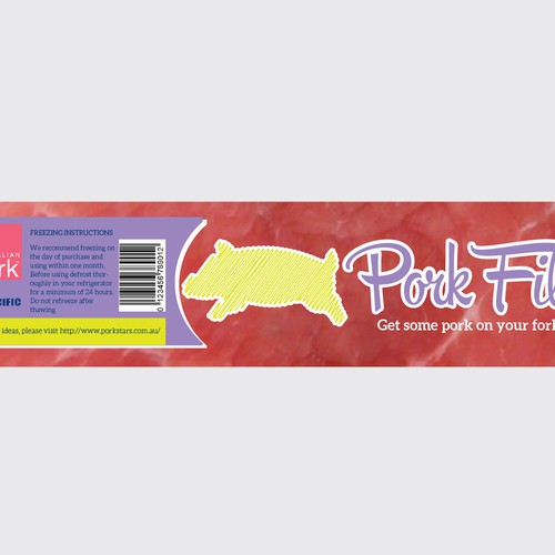 Create a striking top product label for a pork fillet product Design réalisé par April Anny