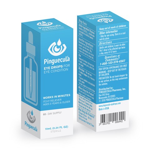 Small and Simple Eye Dropper Box for Relieving Eye Drops Product