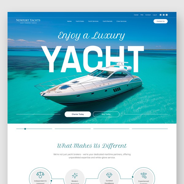 YACHT BROKER WEBSITE LANDING PAGE