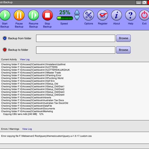 Button / GUI Design for Fast-Backup (Windows application) Design von jilub