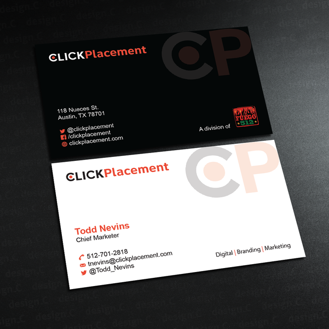 Digital Marketing Agency business card for Founder & Chief ...