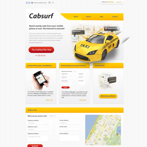 Online Taxi reservation service needs outstanding design デザイン by X-Team