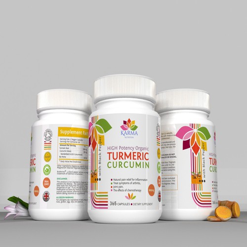 Design a product label for Organic Turmeric Supplement Design by Dimadesign