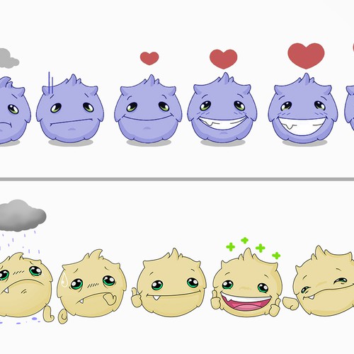 Create a fun character with a wide variety of emotions for a survey tool Design by Ibarrart