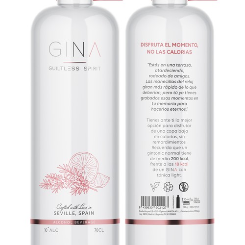 GINA - Low alcohol & calories gin Design by sam2305