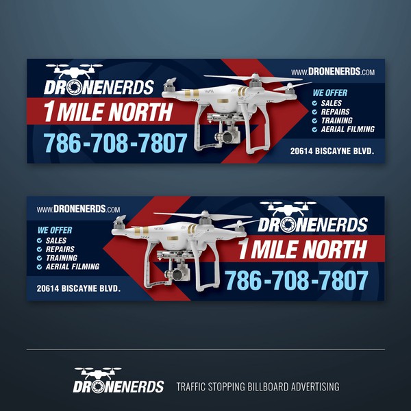 traffic stopping billboard advertising for DRONENERDS