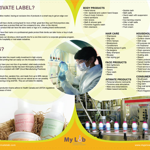 MYLAB Private Label 4 Page Brochure Diseño de malynho