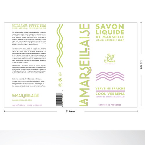 Design bottle label for a new French riviera luxury soap brand Design by Pratama fadhil