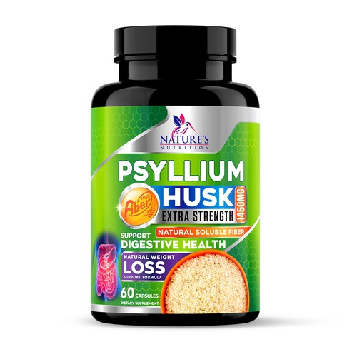 Natural Psyllium Husk Capsules Design needed for Nature's Nutrition Design by JOHN's_AlphaCreation