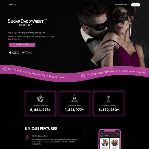 Design We need a luxury new web design for our sugar daddy project di white label warriors