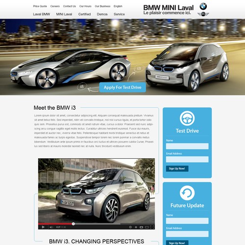 Create the next landing page for BMW Laval Design by Web Gateway