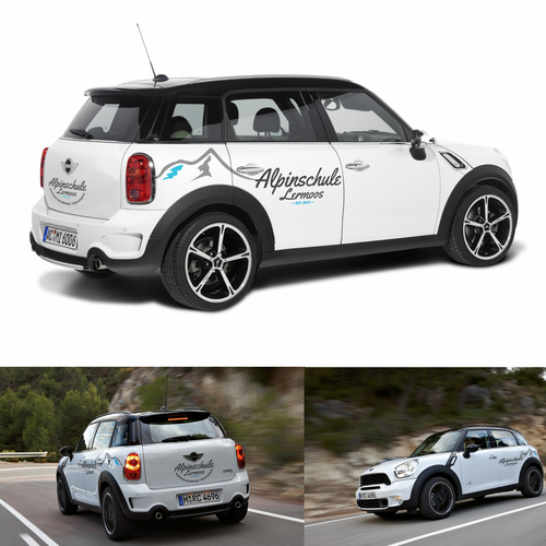 Rememberable and cool car wrap design (partial) for mini cooper countryman, Signage contest