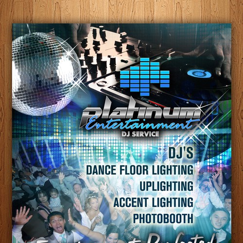 New postcard or flyer wanted for Platinum Entertainment DJ Service ...