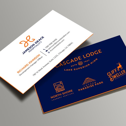 Design Create a modern and clean business card for a parent company with 4 subsidiaries por Xclusive16